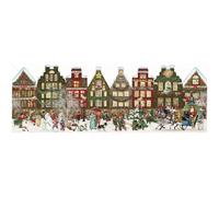Deluxe Traditional Stand Up Card Advent Calendar Extra Large - Nostalgic Christmas Village Scene