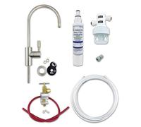 Deluxe Undersink Drinking Water Filter Kit With 1 Micron Rated Finerfilters Fc02 Filter - Brushed Nickel Tap