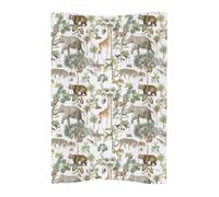 Deluxe Unisex Baby Waterproof Changing Mat - Anti Roll Cosy 50x70cm | Waterproof & Wipeable (Colourful Safari)