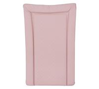 Deluxe Unisex Baby Waterproof Changing Mat with Raised Edges 46x73cm Quilted Caro Solid Colour - Pink or Blue or White or Grey (Pink)