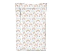 Deluxe Unisex Baby Waterproof Changing Mat with Raised Edges 46x73cm - Rainbows or Flowers (Rainbows)
