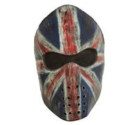 Deluxe Urban Tactical Union Jack Latex Face Mask, One Size, Made in Mexico, Black Tone, Reinforced Straps, Worn Street Look, Halloween Horror