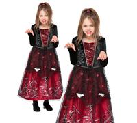 Deluxe Vampiress Costume Girls Vampire Halloween Fancy Dress Outfit Light Up