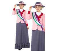 Deluxe Victorian Suffragette Costume Book Day Ladies Fancy Dress