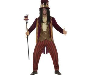 Deluxe Voodoo Witch Doctor Mens Fancy Dress Black Magic Adults Halloween Costume
