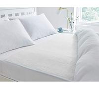 Deluxe Washable and Absorbent Reusable, Double-size Bed, Incontinence Pad/Waterproof Mattress Protector with Tucks (White)