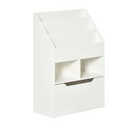 Deluxe White Children's Bookcase & Toy Organiser - Wheels - Top Quality