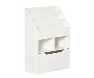 Deluxe White Children's Bookcase & Toy Organiser - Wheels - Top Quality