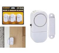 Deluxe White Door/Window Alarms - (Pack of 3) - Premium Quality & Compact Design - Perfect for Home & Office Protection