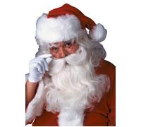 Deluxe White Santa Claus Fancy Dress Festive Christmas Wig and Beard Set