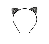 Deluxe Women Sequins Fluffy Amnimal Ear Headbands - Kids Headdress Fancy Dress Ears Accessory by Lizzy® (Diamante Stone Cat)