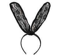 Deluxe Women Sequins Fluffy Amnimal Ear Headbands - Kids Headdress Fancy Dress Ears Accessory by Lizzy® (Lace Bunny Ears Headband)