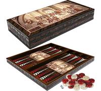 Deluxe Wooden Backgammon Set XXL Format 50 x 50 cm (Platon)
