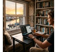 Harbour Housewares Wooden Folding Desk - Black - Pc Computer Workstation Contemporary Laptop Space Saving Foldable Wooden Desk