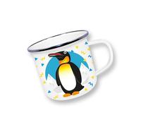 Deluxebase Anamelware Cute Collection - Penguin Small 375ml Enamel Mug Great for Travel, Camping and Everyday Use. Reusable Cup for Coffee, Soup and Cold Drinks