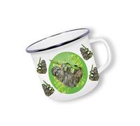 Deluxebase Anamelware Nature Collection - Sloth Large 475ml Enamel Mug Great for Travel, Camping and Everyday Use. Reusable Cup for Coffee, Soup and Cold Drinks