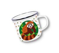 Deluxebase Anamelware Red Panda 375ml Enamel Mug with Novelty Panda Design, Animal Themed Reusable Camping Mugs and Travel Coffee Cups for Hot and Cold Drinks for Hikers and Campers.
