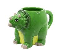 Deluxebase Crockery Critters Mug from Triceratops, Hand-Painted Animal Shaped Mug for Tea or Coffee. Fun Novelty Gift for Adults or Kids, Ceramic Homeware & Cute Kitchen Accessories.
