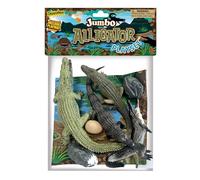 Deluxebase Jumbo Playset - Alligator, 7-Piece Alligator Figurines Toy Set with Playmat for Kids, Great Animal Toys for Creative Play and Learning.