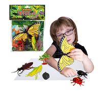 Deluxebase Jumbo Playset - Insects & Butterflies, 6-Piece Insect & Butterfly Figures Toy Set with Playmat for Kids, Great Animal Toys for Creative Play and Learning.