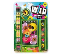 Deluxebase Wild Stationery Set - Butterfly from These Cute School Stationary Sets for Girls Include 2 Pencils, Eraser, Sharpener, Ruler and Notebook