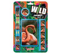 Deluxebase Wild Stationery Set - Flamingo from These cute school stationary sets for girls include 2 pencils, eraser, sharpener, ruler and notebook.