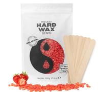 DELUXUS Hard Wax Beads 500g, Natural Stripless Hard Wax Beans with 10 Applicators, Waxing Beads for Face, Upper Lip, Legs, Armpit, Eye Brow for Full Body Hair Removal. (Strawberry)