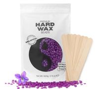DELUXUS Hard Wax Beads 500g, Natural Stripless Hard Wax Beans with 10 Spatulas, Professional Depilatory Waxing, Gentle Hair Removal of Full Body, Face, Bikini Line, Eyebrow, Legs & Brazilian (Violet)