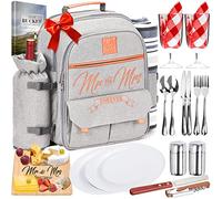 DELUXY Mr and Mrs Insulated Picnic Backpack For 2- Wedding Gifts For Couple 2024, Cute Bridal Shower Gifts For Bride, Couples Gifts, Engagement Gifts For Couples Newly Engaged Unique, Anniversary…