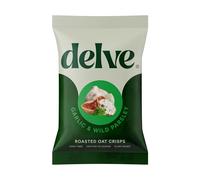 Delve Garlic & Wild Parsley Roasted Oat Crisps | High Fibre | 120g Share Bag | Bold Flavour | Made with 73% Oats | Great Source of Protein | Crunchy Oat Crisps for Dipping, Sharing & Snacking