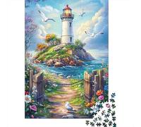 Delve Into The Wonders of Coastal Lighthouse - A 1000 Piece Wooden Jigsaw Challenge That Captivates Minds And Hearts - Ideal for Families