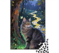Delve Into The Wonders of Maine Coon - A 1000 Piece Wooden Jigsaw Challenge That Captivates Minds And Hearts - Ideal for Families
