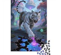 Delve Into The Wonders of Tiger - A 1000 Piece Wooden Jigsaw Challenge That Captivates Minds And Hearts - Ideal for Families