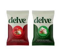 Delve Roasted Oat Crisps Twin Pack Bundle | Tomato & Tuscan Herbs & Garlic & Wild Parsley | 2 x 120g Share Bags | High Fibre | Made with 73% Oats | Crunchy Oat Crisps for Sharing, Dipping & Snacking