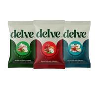 Delve Roasted Oat Crisps Variety Bundle | Sour Cream & Shallot, Tomato & Tuscan Herbs and Garlic & Wild Parsley | 3 x 120g Share Bags | High Fibre | Made with 73% Oats | Crunchy Oat Crisps