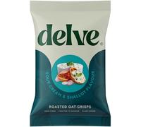 Delve Sour Cream & Shallot Roasted Oat Crisps | High Fibre | 120g Share Bag | Bold Flavour | Made with 73% Oats | Great Source of Protein | Crunchy Oat Crisps for Dipping, Sharing & Snacking