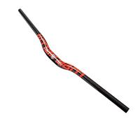 DELVOYE 31.8mm MTB Handlebar 580-760mm Extra Long Handlebars 3K Carbon Fiber Bicycle Riser Bar Mountain Bike Road Bike Handle Bars (Color : Red, Size : 660mm)
