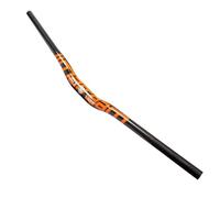 DELVOYE 31.8mm MTB Handlebar 580-760mm Extra Long Handlebars 3K Carbon Fiber Bicycle Riser Bar Mountain Bike Road Bike Handle Bars (Color : Orange, Size : 700mm)