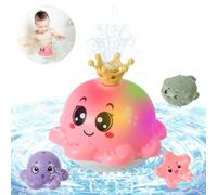 Delycazy Baby Bath Toys, Octopus LED Automatic Spray Water Light Up Bath Tub Swimming Pool Toys Gifts for Toddlers 0-6 Months Kids Age 1-6