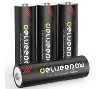 Delyeepow 1.5V Rechargeable Lithium AA Batteries Higher Capacity 3400mWh,Rechargeable Battery AA 1.5V 1500 Cycles,1.5H Fast charging