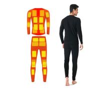 Delyx Heated Thermal Underwear For Men Heated Underwear More Lightweight, Heated Motorcycle Clothing, 22 Carbon Fiber USB Heating Elements Heated Pants Snowsuit Men,3XL