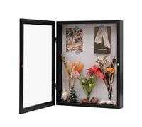 DEMAIKE 11x14 Shadow Box Frame with Linen Back, Wood Glass Display Case for Medals, Photos, Memorabilia, Awards - Pins Included- Black
