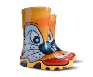 Demar Stormer Printed Children's Wellies, Orange Cat, Eu 26/27