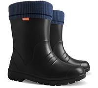 Demar Ultralight Boys Girls Kids Warm Lined Rain Boots Wellington Boots Wellies Dino (179 mm, Graphite), 10-11 UK Child