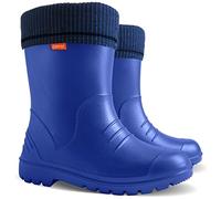 Demar Ultralight Kids Warm Lined Rain Boots Wellington Boots Wellies Dino (8-9 UK / 26-27 EU - 165 mm, Blue, numeric_8)