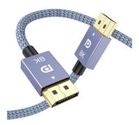 Demark DisplayPort Cable 8K@60Hz 6.6FT Braided DP 1.4 Display Lead Support 4K@144/120Hz, 2K@240/165Hz 32.4Gbps, HDCP 2.3, HDR, FreeSync&G-Sync, 3D Compatible with Gaming Monitor PC HDTVs (2m)