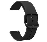 Demark Silicone Strap, Quick Buckle Waterproof Soft Strap, Black strap, Silver Stainless Steel Buckle, Men's and Women's Smartwatch s trap, Sport Watch s trap 18mm 20mm 22mm (Black, 20mm)