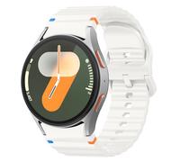 Demark Sport Strap Compatible with Samsung Galaxy Watch 7 Strap - Soft Silicone Band für Galaxy Watch 6 5 4 Strap 40mm 44mm-No Gap Wave Watchband for 6 Classic/4 Classic/5 Pro/FE (White)