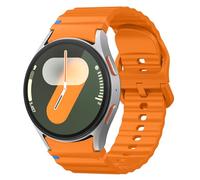Demark Sport Strap Compatible with Samsung Galaxy Watch 7 Strap - Soft Silicone Band für Galaxy Watch 6 5 4 Strap 40mm 44mm-No Gap Wave Watchband for 6 Classic/4 Classic/5 Pro/FE (Orange)