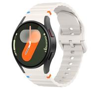Demark Strap for Samsung Galaxy Watch 6,No Gap 20mm Silicone Strap for Galaxy Watch 7/6/5/4/FE 40mm 44mm/Galaxy Watch 6 Classic 43mm 47mm/Galaxy Watc h 5 Pro 45mm/Watc h 4 Classic (Starlight)